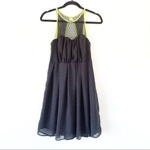 Princess by Vera Wang Black Dots Neon Trim Dress